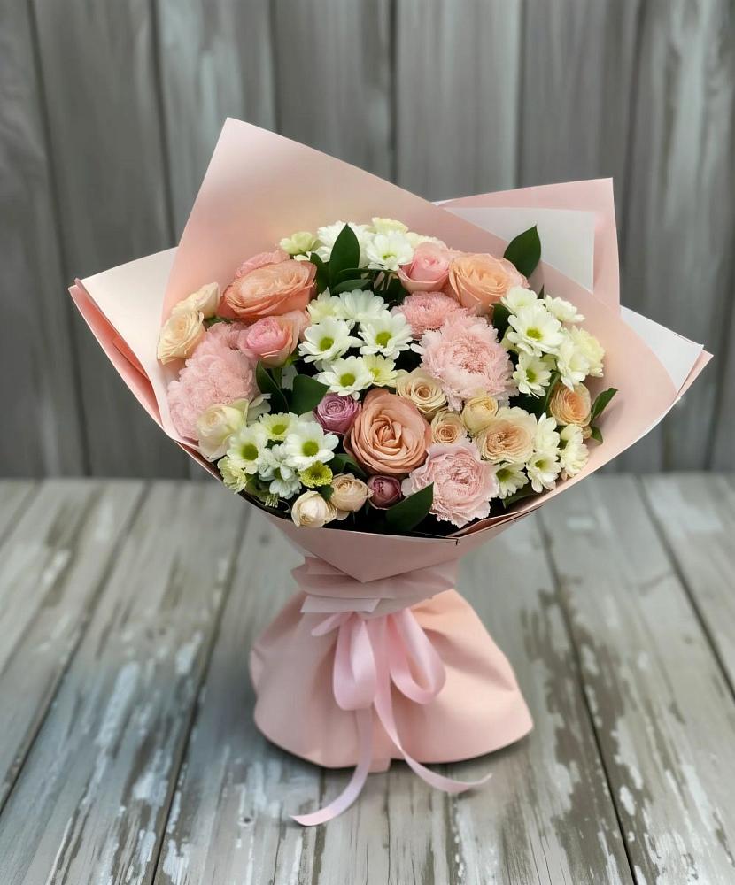 Букет цветов из: Гвоздики, Розы и Хризантемы в Цибино