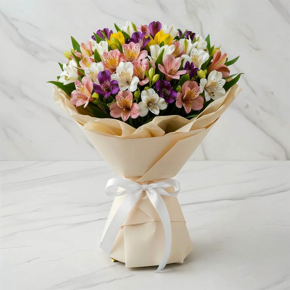 Букет цветов из: Альстромерии в Цибино