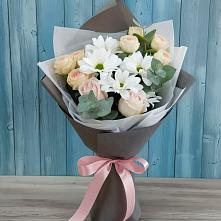 Букет цветов из:  Хризантемы и Розы #REPLACE_PRED# Цибино