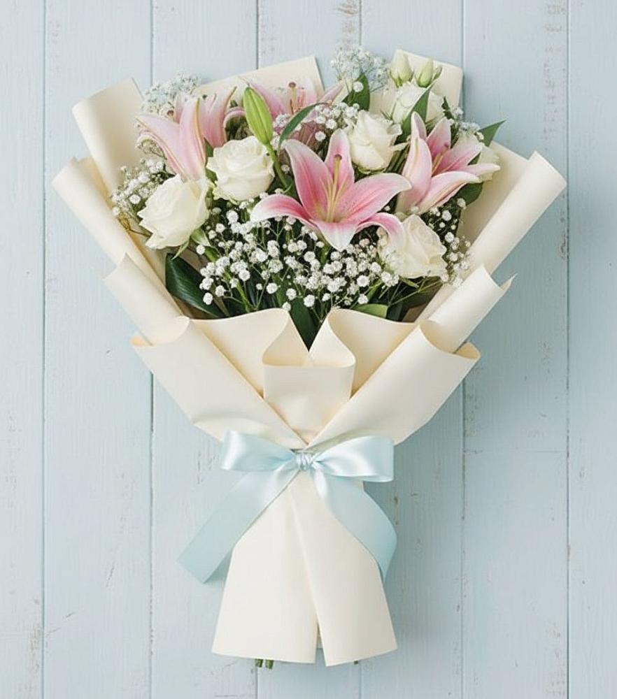 Букет цветов из: Лилии в Цибино