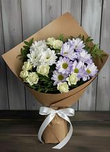 Букет цветов из:  Хризантемы и Розы в Цибино