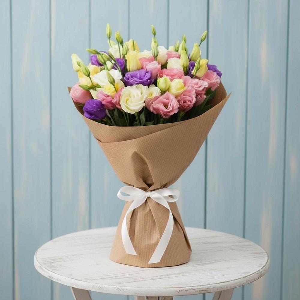 Букет цветов из: Лизиантусы в Цибино