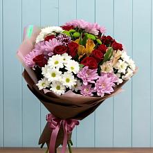 Букет цветов из:  Розы, Хризантемы и Альстромерии в Цибино