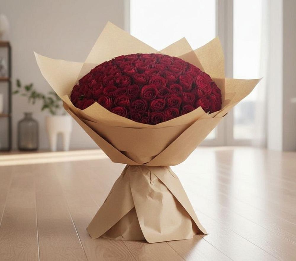 Букет 101 Красная роза в Цибино