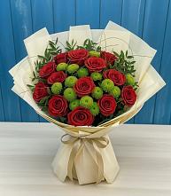 Букет цветов из:  Розы и Хризантемы #REPLACE_PRED# Цибино